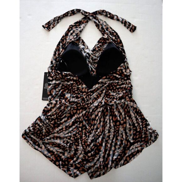 Magicsuit Sz 16 Black/Multi Natural Wonder Bianca 1-Piece Romper Swimsuit - Picture 2 of 11